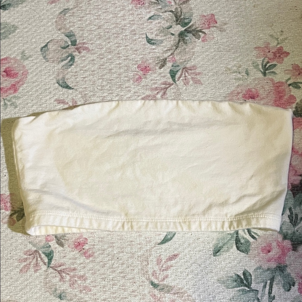 Brandy Melville White Strapless Crop Tube Top